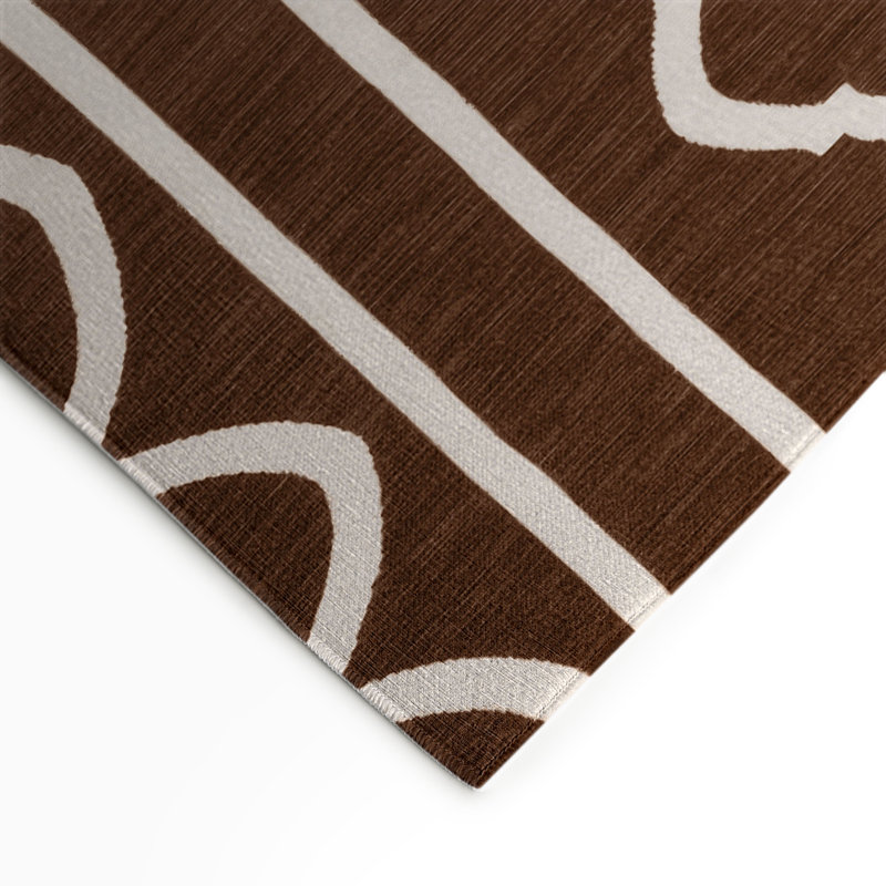 Tapis brun intérieur et extérieur Trellis, Rectangle 5 pi x 7 pi