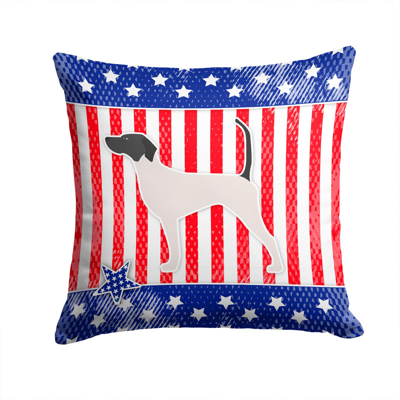 Patriotic Indoor/Outdoor Throw Pillow, 14" H x 14" W x 3" D