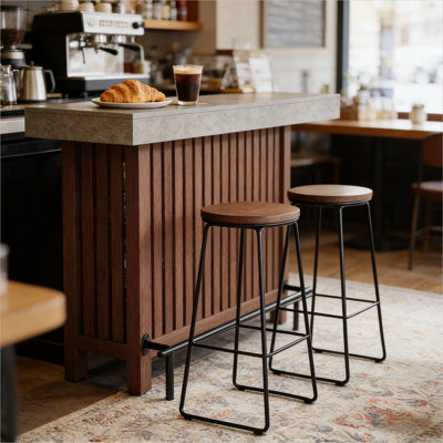 Table de bar rectangulaire 62,99 pouces avec finition brune, sièges 4, fabrication en acier et en bois pour le divertissement à domicile