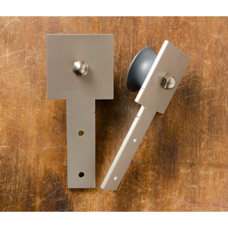 Ensemble de quincaillerie pour porte de grange à porte simple, Nickel satiné