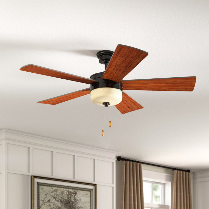 Maryville 52'' Ceiling Fan with LED Lights, Black/Beige