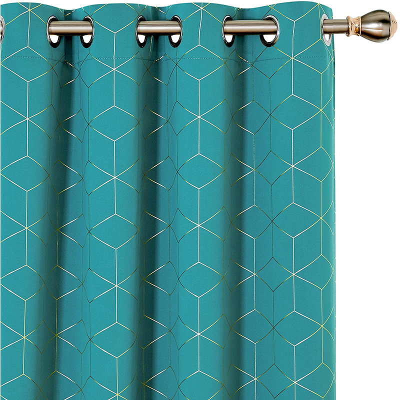 Malone Room Darkening Thermal Curtain, Turquoise, Width 117 x Drop 138cm