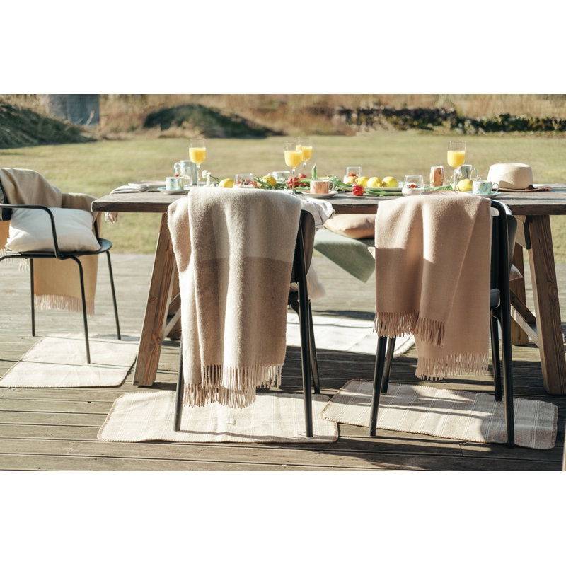 Jeté en laine recyclée et écossais L 73 po x l 59 po Fibre par Auskin, Beige