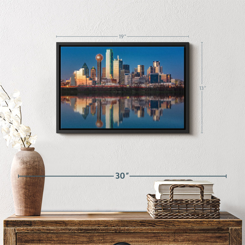 «Dallas Skyline», reproduction sur toile, H 13 po x l 19 po