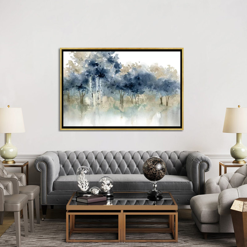« Water » par Carol Robinson - impression sur toile tendue, H 32 po x l 48 po, Framed Print, Doré