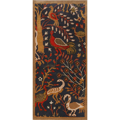 Animals Design Wool Ziegler Indian Rug 3x6