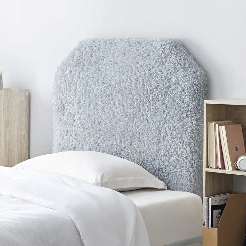 Mo' Frizzle College Headboard With Legs - Plush Thickness Alloy Gray