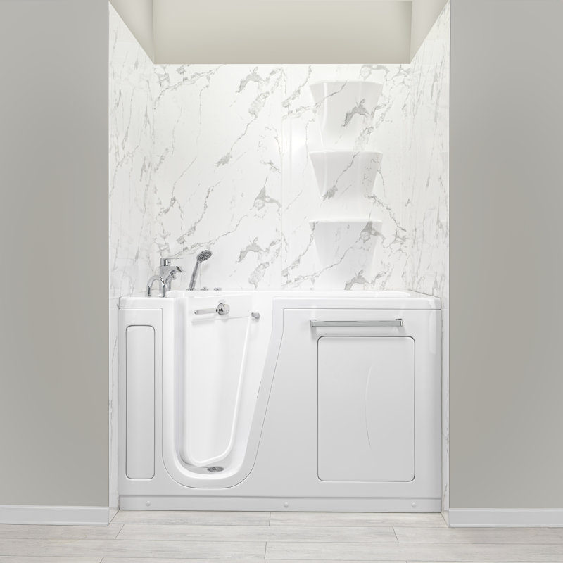 Ella Zen Acrylic Hydro Massage + Independent Foot Massage Walk in Tub 30"x60", Right Inward Swing Door, 2 Piece Faucet