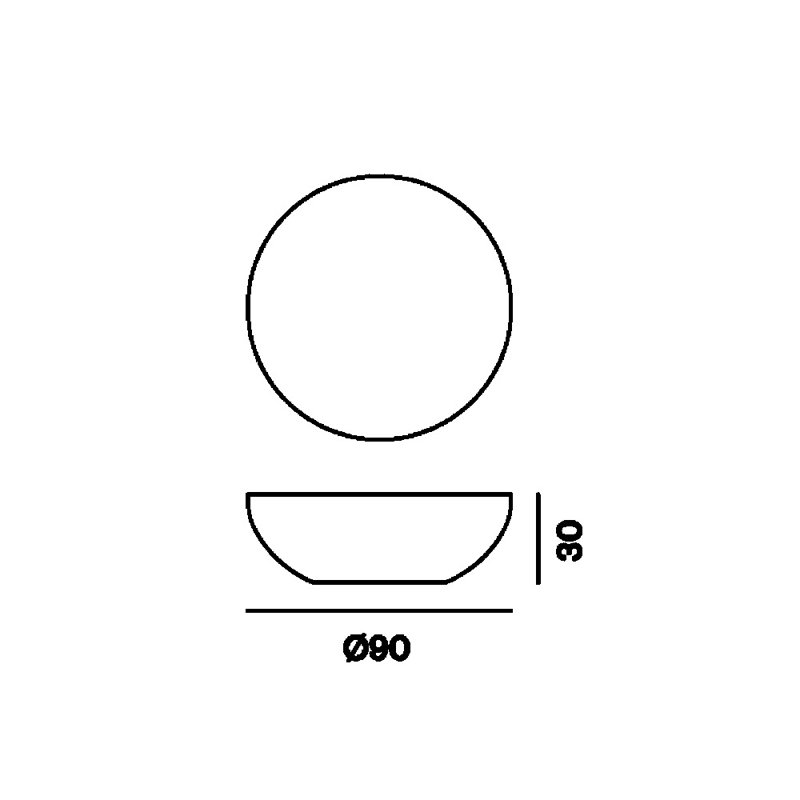 Heiko Polymer Coffee Table, Cassel, 35.43" Diameter