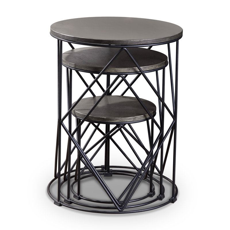 Drum 3-Piece Nesting Tables, Walnut