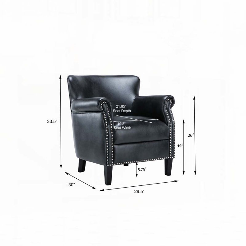 Fauteuil en similicuir, Gris anthracite