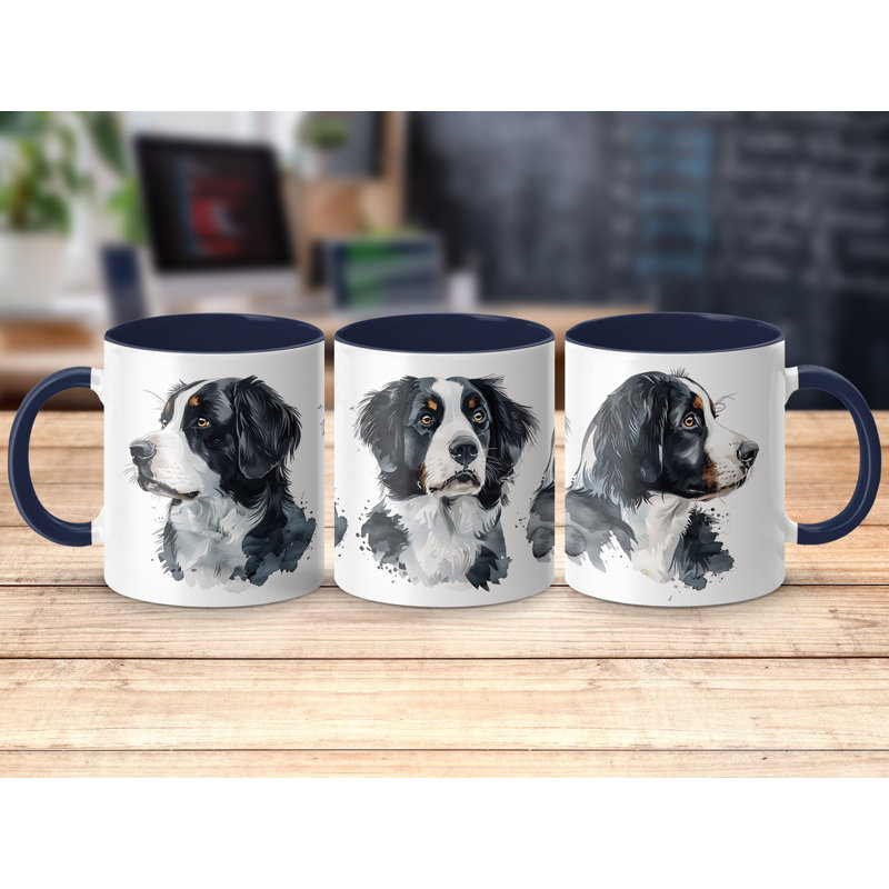 Schnauzer Trio Watercolor Design 11oz Coffee Mug, 1, Navy