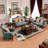 European Style Simple Villa Fabric Chair Upholstered Armchair