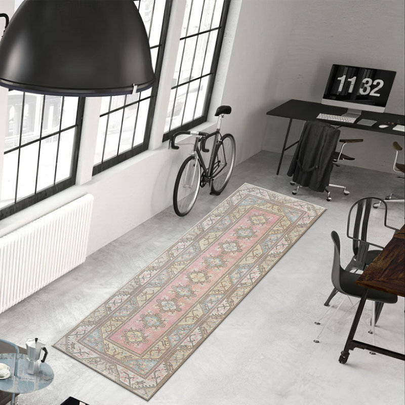 Floral Motif Non Woven Thin Type Printed Rug with Vibrant Color Scheme for Enhanced Aesthetic Appeal in Home Decor Settings