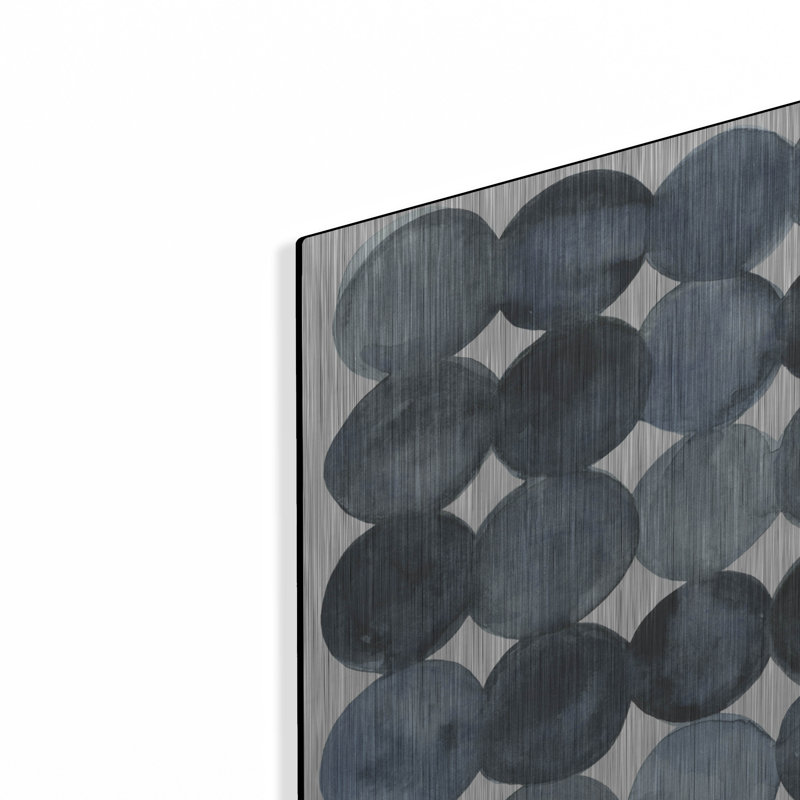 Art mural en métal «Blue Grey Density 2» par Emma Scarvey, H 12 po x l 12 po