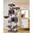 Cat Tree, 71.7-Inch Cat Tower For Indoor Cats, Plush Multi-Level Cat Condo With 13 Scratching Posts, 2 Perches, 2 Caves, Hammock, 2 Pompoms,Smoky Grey MS013LG