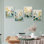 «Pastel Wildflower Garden», ensemble de 4 reproductions d'art murales encadrées - scène florale de couleur douce pour le salon et la chambre à coucher