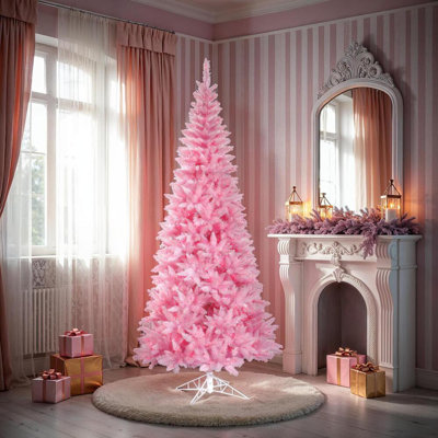 Arbre de Noël artificiel en sapin rose