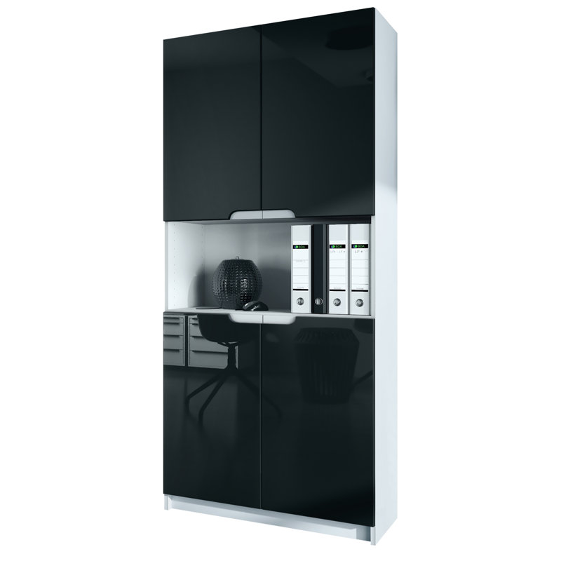 Mazeppa 4 -Door 4 -Shelf, Black