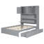 Lit plateforme en bois avec port USB, tête de lit et tiroirs de rangement-670033636