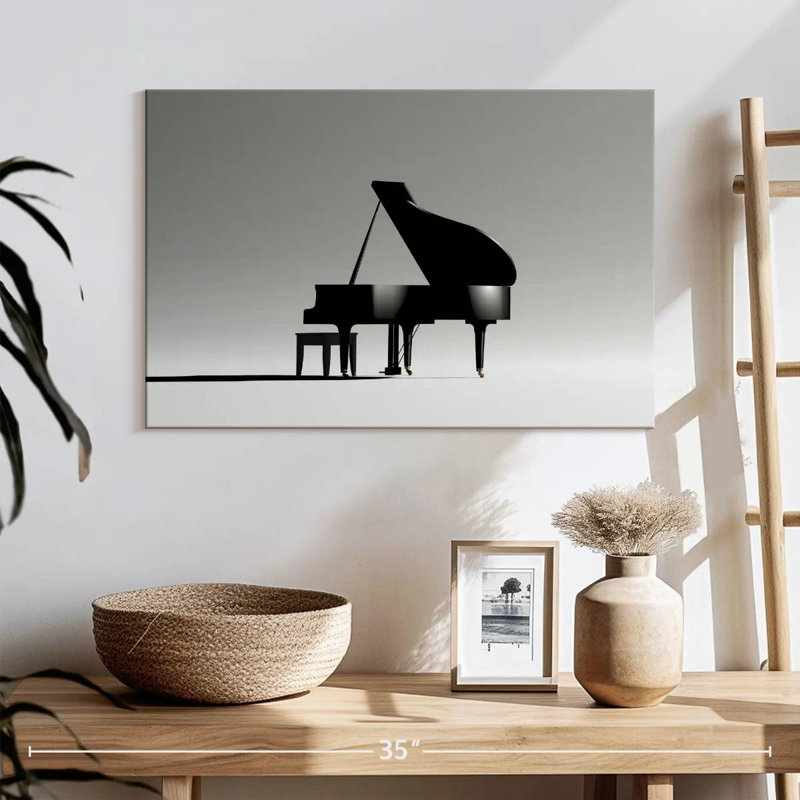 Piano à queue Abarca sur fond blanc, H 8 po x l 12 po