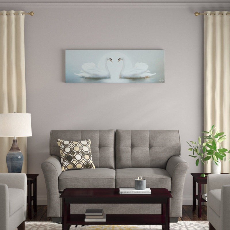 « moonlight swans », impression sur toile, H 16 po x l 48 po x P 1,5 po