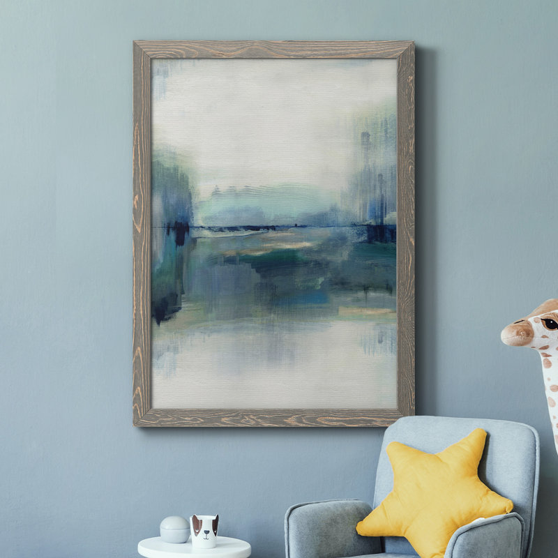 Indigo Meadow - peinture sur toile encadrée, Toile avec cadre gris, H 37,5 po x l 27,5 po x P 1,5 po