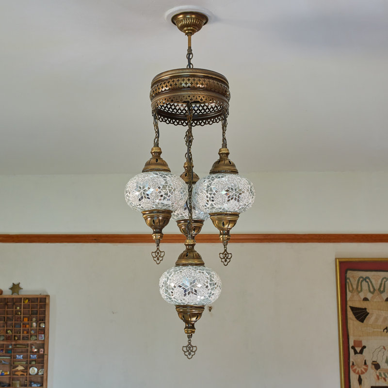Nixa 4 - Light Antique Bronze Cluster Pendant