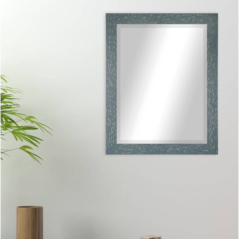 Miroir de salle de bain Carlea, H 38 po x l 32 po, Vert mer