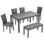 Ensemble de table de salle à manger en bois 6 pièces avec banc Gendron-123139735-123139734