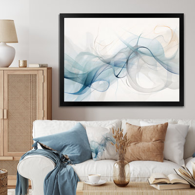 «White Grey Line Art Abstract Calligraphy», reproductions d'art encadrées