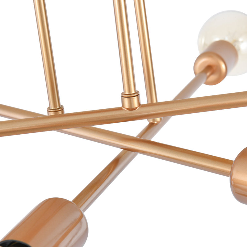 Plafonnier semi-encastré 6 lumières 23,6 po Westfall, Or