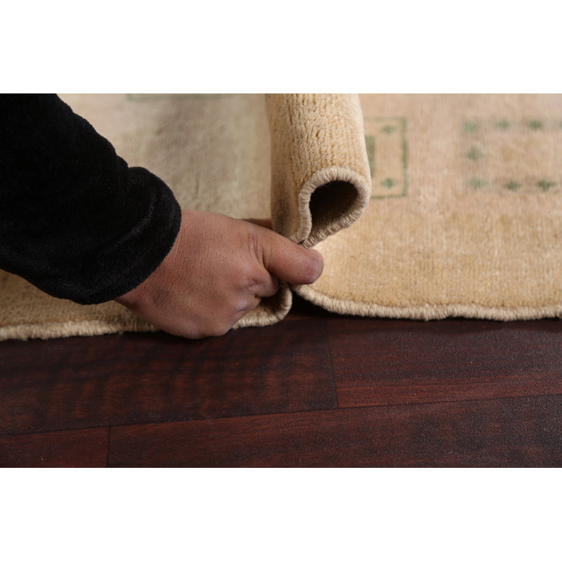 Tapis de couloir oriental en laine neutre Karbe Gabbeh Kashkoli Karrie
