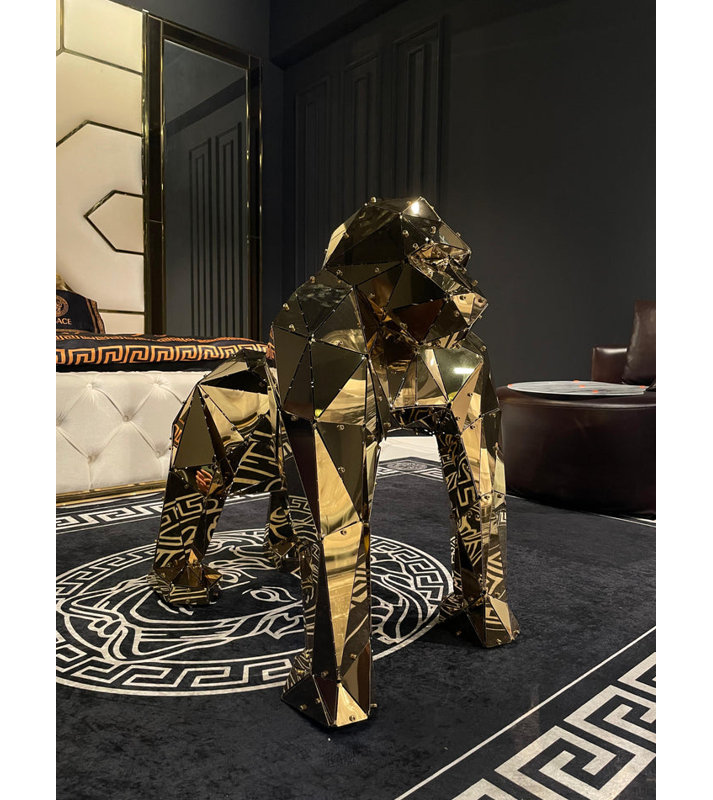Statue de gorille - Or titane - L, Gold