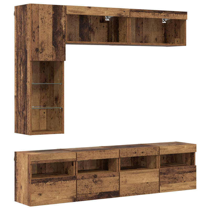 Unfinished TV Stand for TVs up to 24", Old Wood