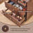 25.98" Tall Modern End Table Set of 2, 21.65" Wide Wood End Table with Charging Station, Storage Drawers w/Fluted Profile Design for Bedroom,Brown-1409688861-1416293055-1419217923