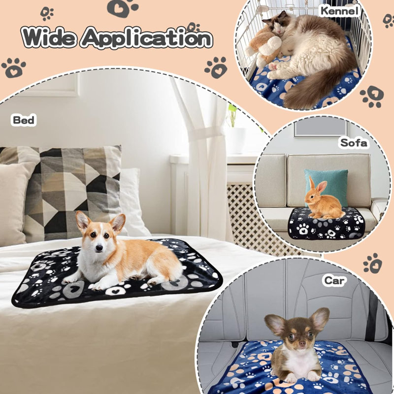 Couverture en fausse fourrure pour animaux, Noir