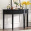 Console noire avec trois tiroirs à rayures verticales et quatre pieds en pin - 4 tiroirs minimalistes pour l'intérieur