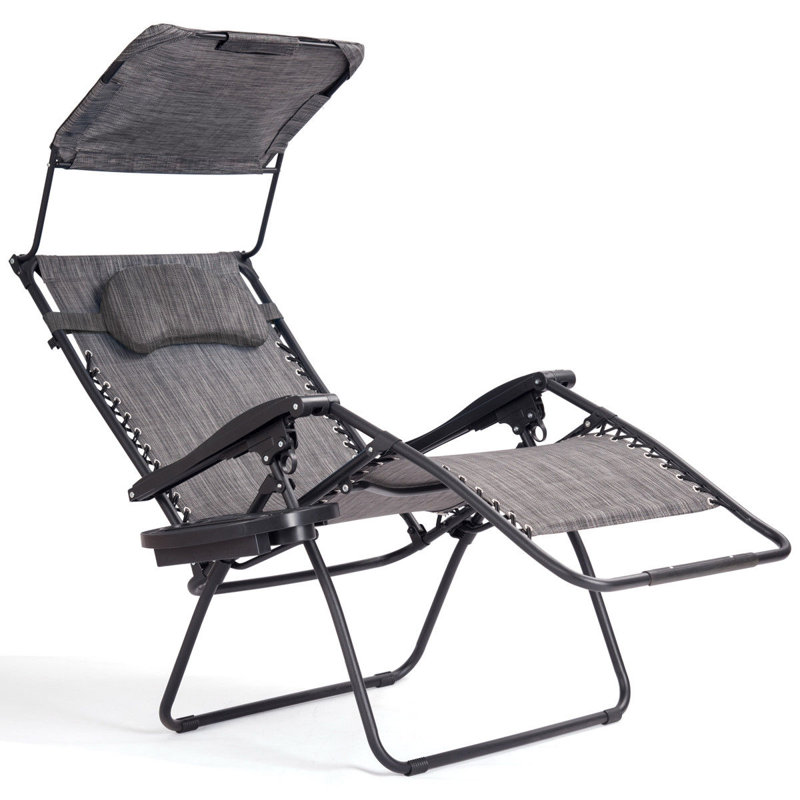 Chaise longue simple inclinable 29 po Kalobe, gris