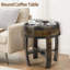 Table de bout en bois massif, table basse ronde Whiskey Barrel, table d'appoint Couch pour petits espaces, salon, chambre à coucher, mobilier de décor de ferme