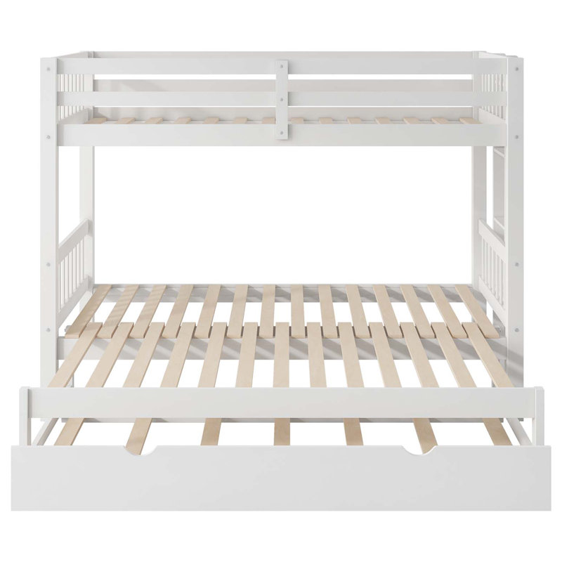 Lit superposé simple au-dessus d'un lit gigogne, Blanc