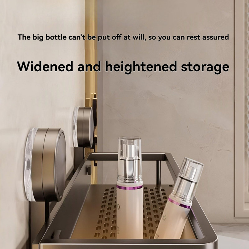 Non Perforated Bathroom Shelf, Bathroom Storage Rack, Wall Mounted Washbasin Drain Shelf, Silver