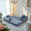 Canapé-lit pliant convertible bleu en chenille avec accoudoirs pour le salon, la chambre à coucher, le salon et le studio