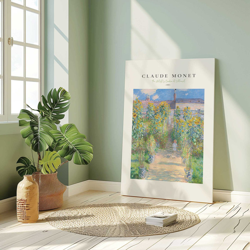 Le jardin de l'artiste par Monet v2, Toile tendue, H 18 po x l 12 po x P 1,25 po