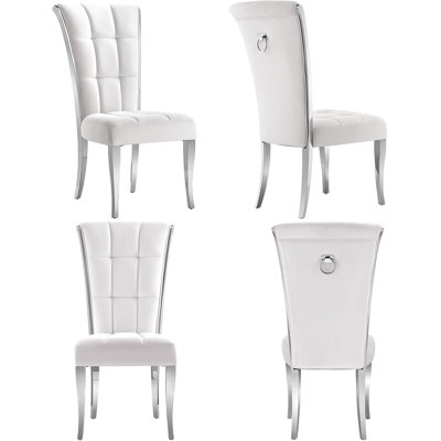 Chaise parsons en velours capitonné Mikito