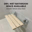 Chaise de douche pliante pour salle de bain - murale, conception peu encombrante, siège en bois Hinoki, structure en alliage d'aluminium, supporte jusqu'à 350 lb (160 kg) - Banc pliable de luxe pour la salle de bain ou le spa