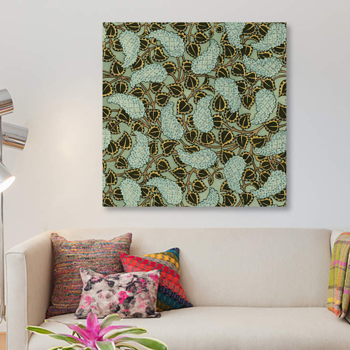 «Nouveau Textile Motif V», impression sur toile, H 37 po x l 37 po x P 1,5 po, Toile tendue, Pas de tapis