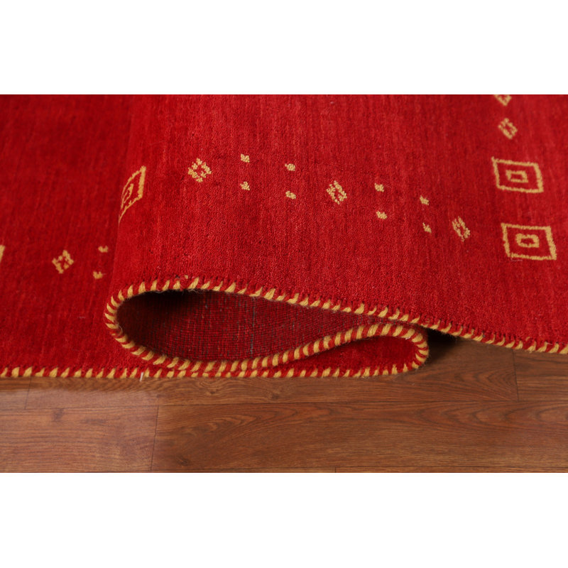 Tapis oriental rouge fait à la main Gabbeh