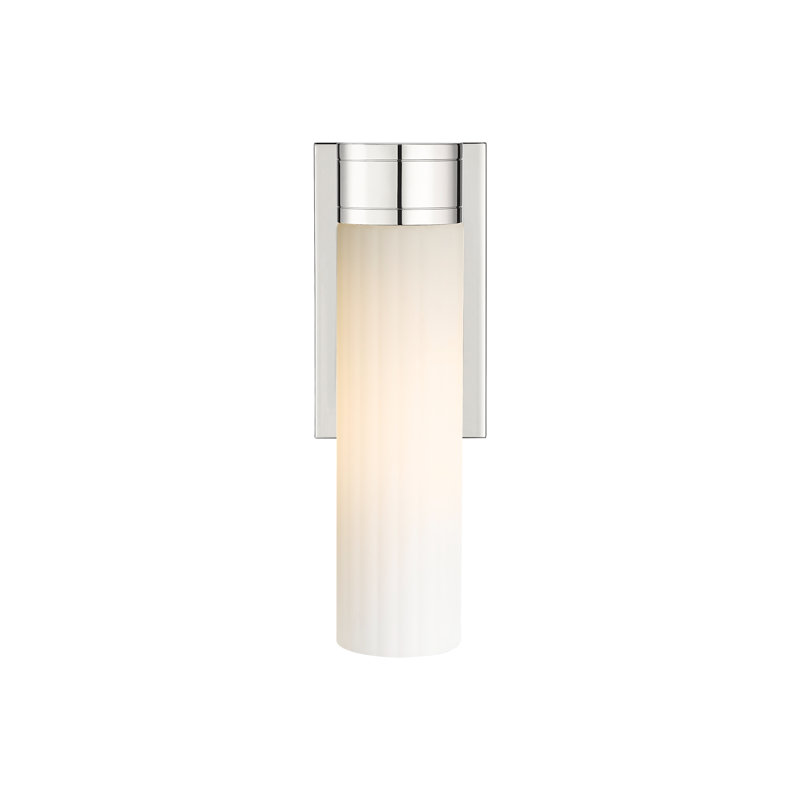 Applique murale 11 po Empire, H 12,63 po x l 5,5 po x P 3,13 po, Blanc mat, Nickel poli