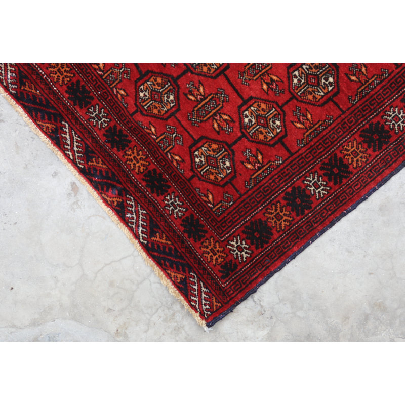 Hand-Knotted High-Quality Red Runner